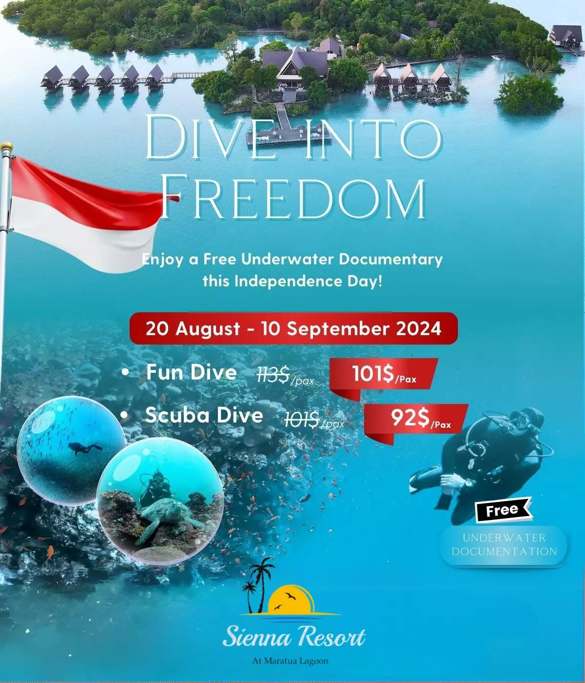 Special Independence Day Dive Deals at Sienna Resort Maratua
