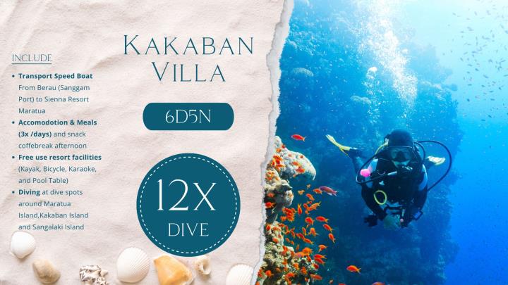Kakaban Villa 6D5N 12x Dive
