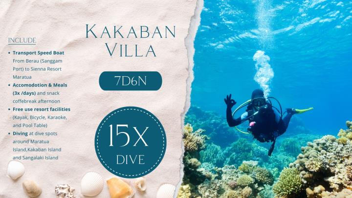 Kakaban Villa 7D6N 15x Dive