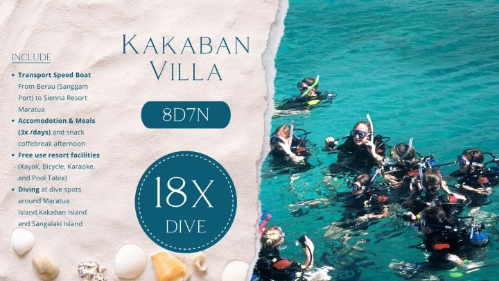 Kakaban Villa 8D7N 18x Dive