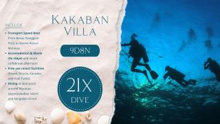 Kakaban Villa 9D8N 21x Dive