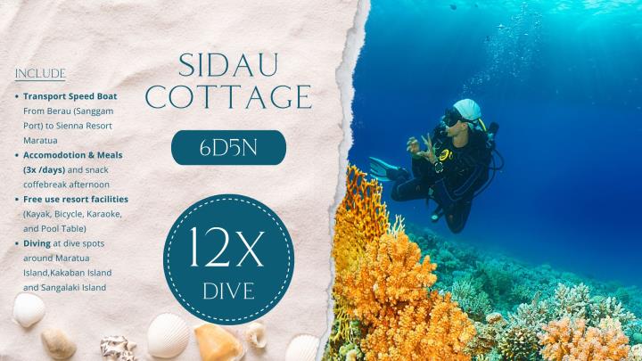 Sidau Cottage 6D5N 12x Dive